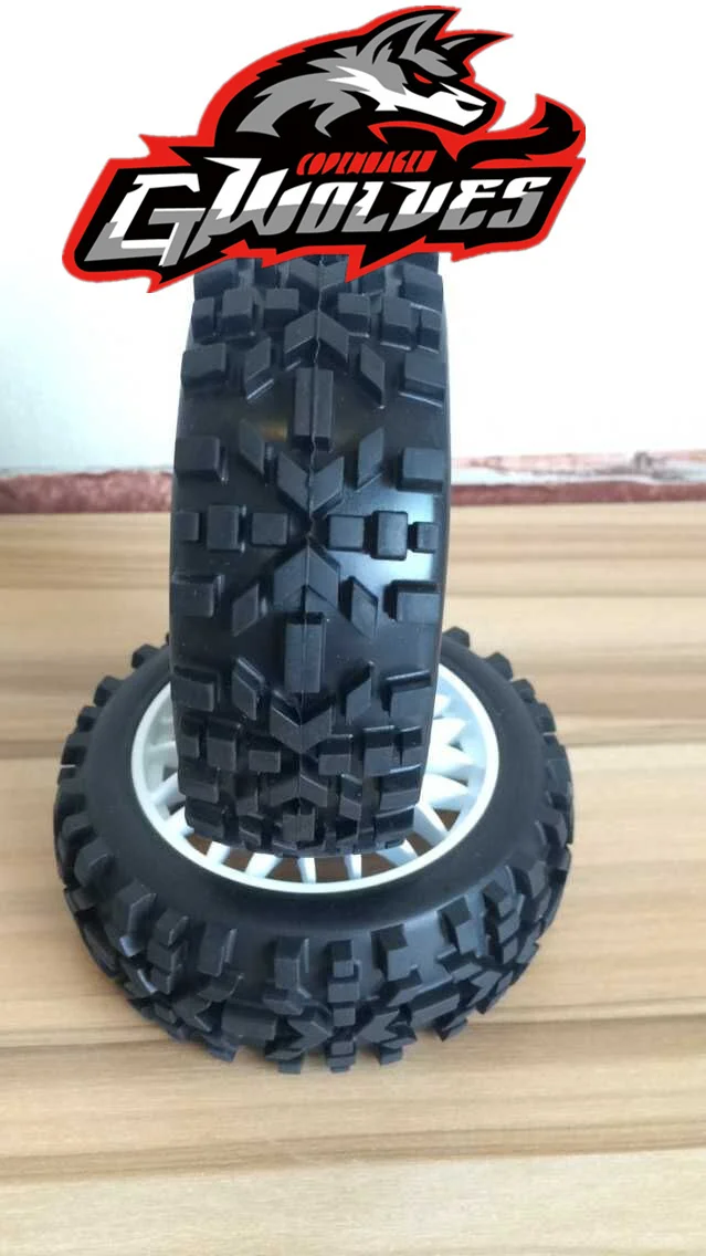 2 шт. gwolves 1/8 RC багги Грузовик Весы внедорожные шины нейлон плюс Жесткий колеса