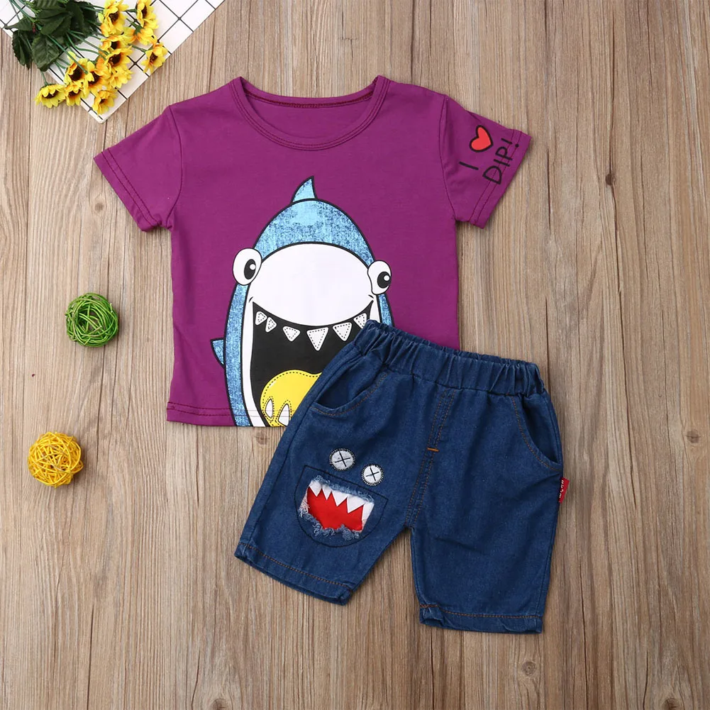 Комплект одежды для маленьких мальчиков из 2 предметов: футболка с коротким