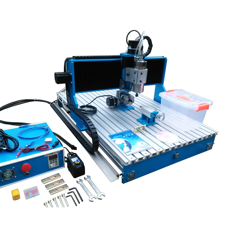 LY CNC 6040 линейная направляющая 1500 Вт 4 осевой металлический гравировальный станок