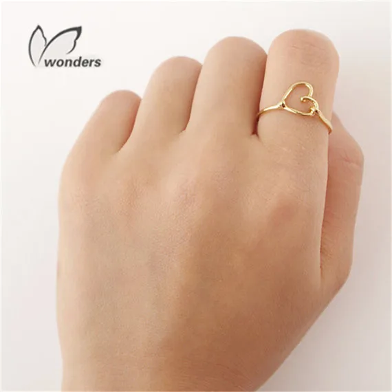 10 Pcs Fashion Jewelry Accessories Rings Weeding Gift For Woman Simple Open Heart Brand Minimalist Ring | Украшения и аксессуары