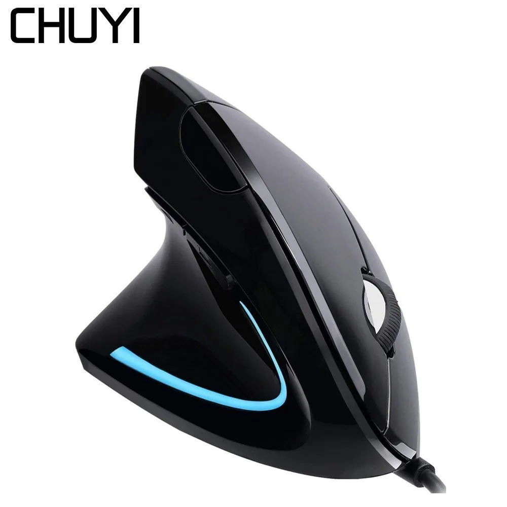 

Мышь Компьютерная CHUYI, вертикальная, эргономичная, 800/1200/1600DPI, для левшей