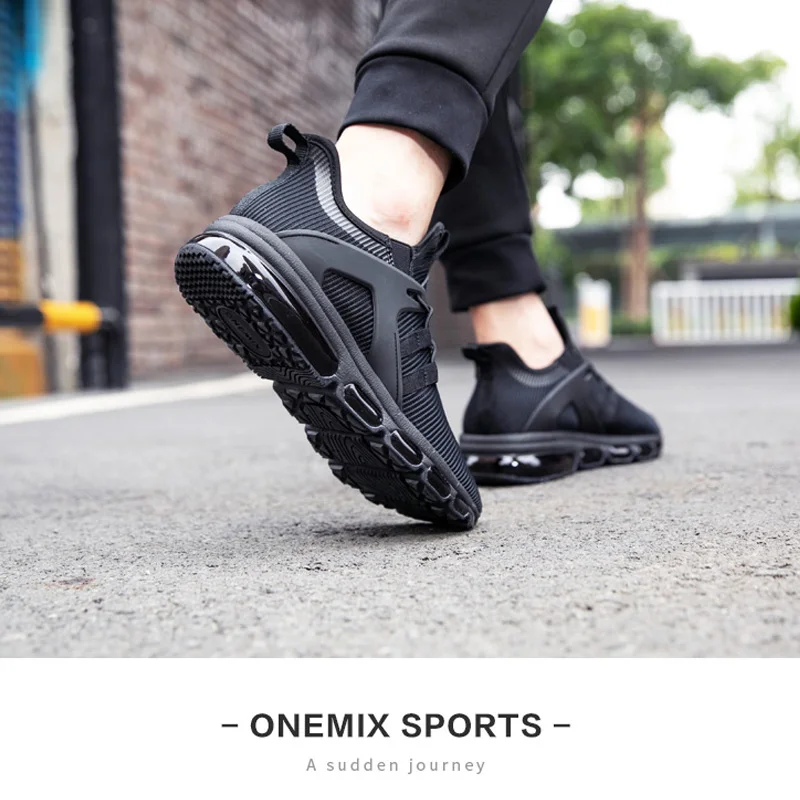 ONEMIX New Men's Running Shoes in Black for Lover Walking Shoes Outdoor Sport Sneakers For Jogging Sneakers size EU36-47