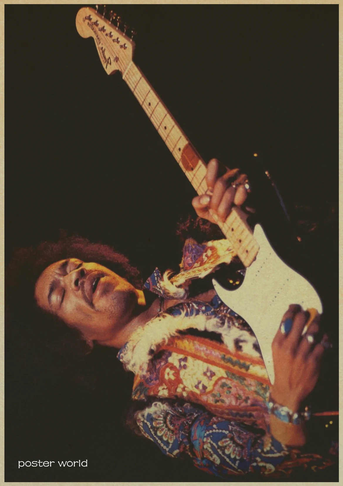Фиолетовый Хендрикс Jimmy Page музыкальный класс в стиле ретро, винтаж, декоративный плакат, настенный домашний бар, плакаты, домашний декор, Подарочная Наклейка на стену - Цвет: Фиолетовый
