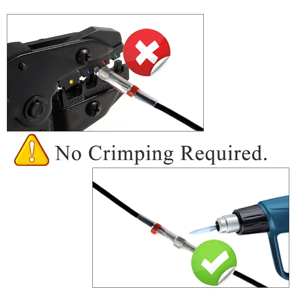 100 шт. термоусадочные клеммы для сорбирования водонепроницаемая трубка припоя