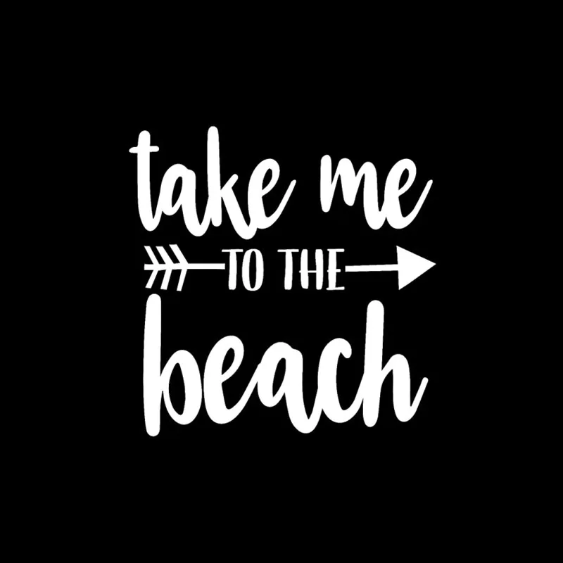 YJZT 13 2 см * 4 Автомобильная наклейка Take Me To The Beach Arrow Виниловая черного и серебряного