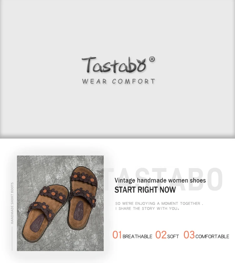 Tastabo/летние модные тапочки; обувь ручной работы с цветами; женские уличные тапочки на мягкой подошве; удобная стелька; подходит для стопы