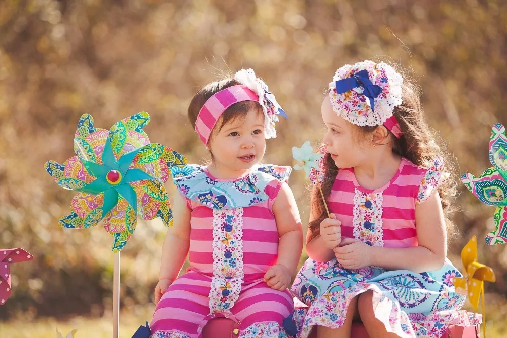 wholesale bulk Boutique Cute Girls Dress Hot Pink With Hairbow Clothing Ruffle Remake Children Princess Party LYQ712-011 | Детская