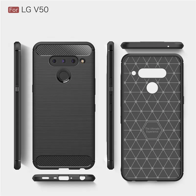 Чехол для телефона из углеродного волокна LG V50 ThinQ 5G мягкий чехол ТПУ прочный