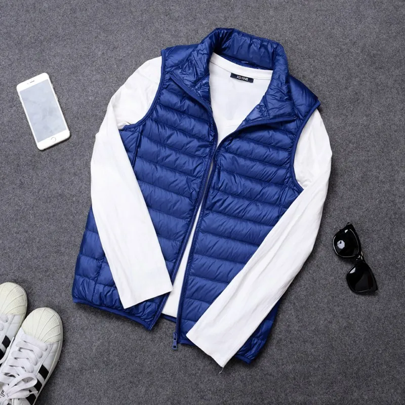 Male Down Vest Coat Men Jacket Sleeveless Man Soft and Light Weight 2019 New Clothes Size S-XXXL | Мужская одежда