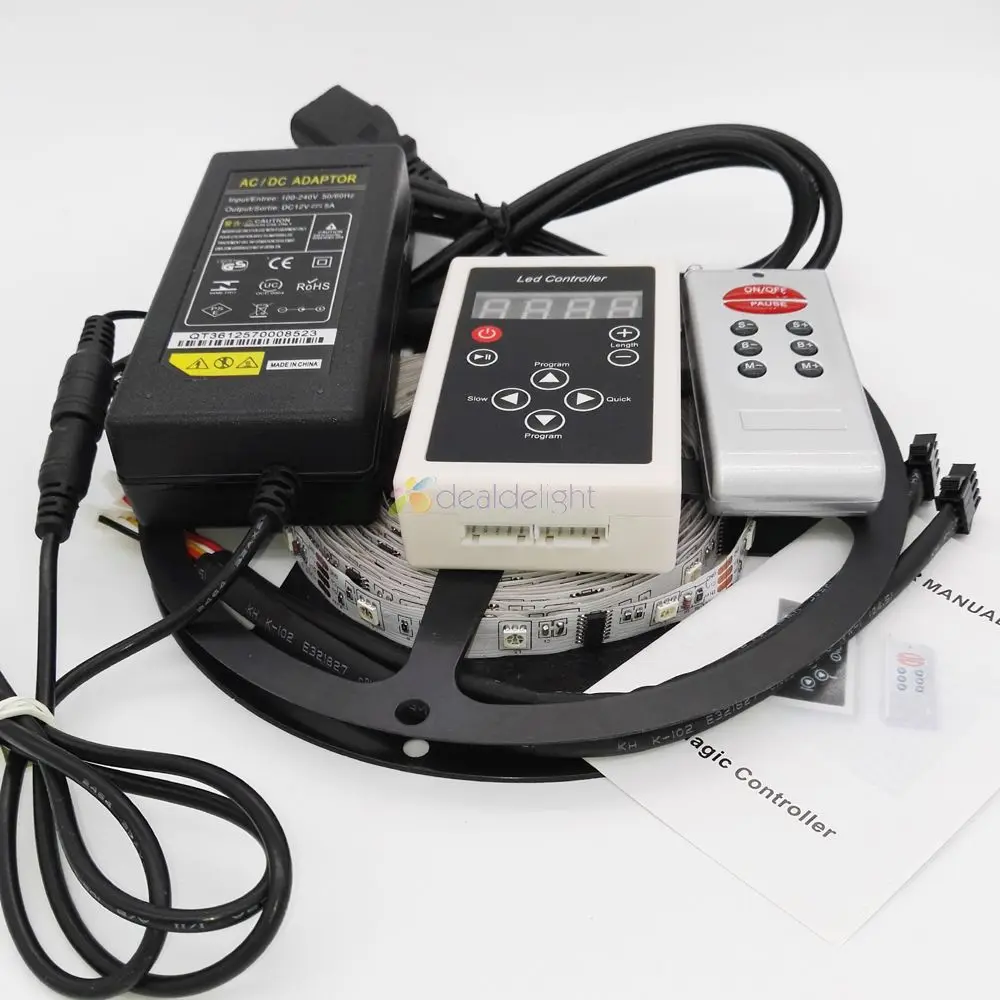 5M 6803 IC 30 светодиодный/M 5050 Digital Dream Color RGB светодиодный ная лента