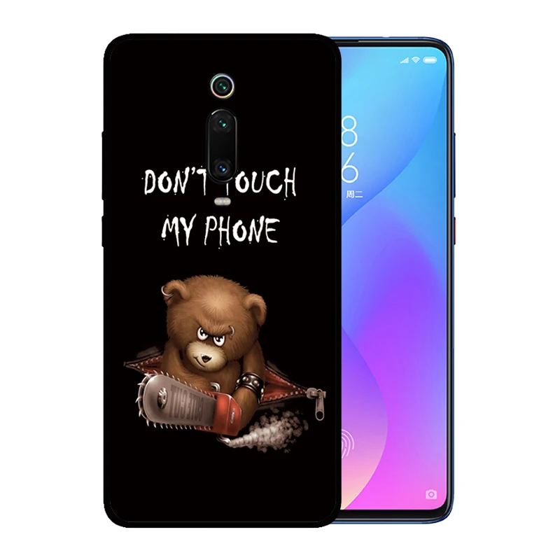 Soft Silicone Black Case for Xiaomi Redmi Note 8 Pro 7 6 K20 7A Durable Don't Touch My Phone Cover | Мобильные телефоны и