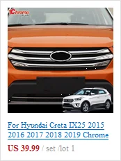 Для hyundai Creta IX25 Хромированная передняя лампа заднего противотуманного фонаря с отделкой противотуманный светильник, декоративная накладка для автомобиля