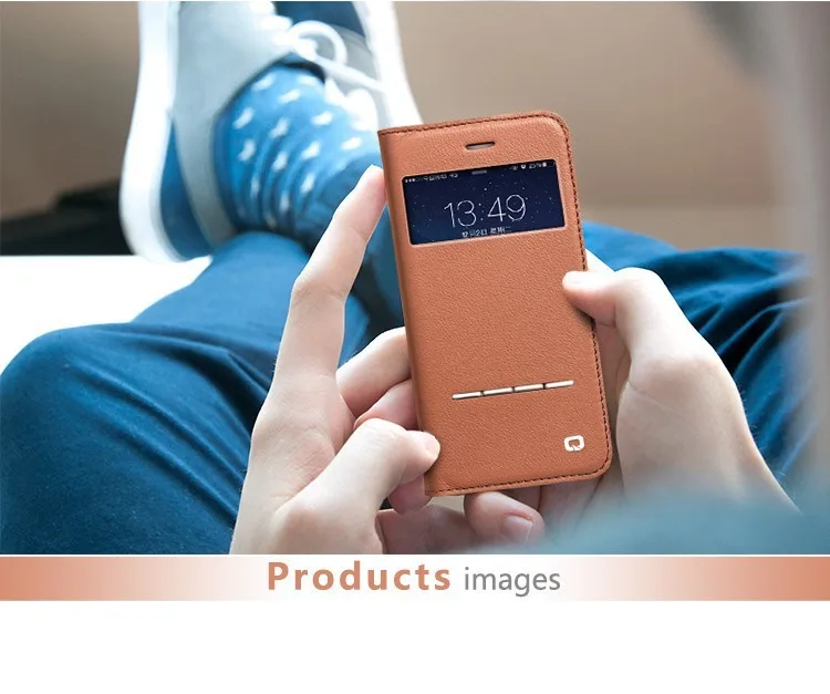 Лидер продаж сенсорный чехол для iPhone 6 6S Вид из окна флип Пояса из натуральной кожи Телефон чехол для iPhone 6 6S 4.7 дюйма назад В виде ракушки случае