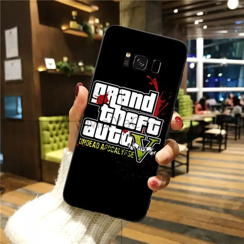 MaiYaCa rockstar gta 5 Grand Theft Smart Cover черный мягкий чехол для телефона чехол для Galaxy S6 edge plus s7 edge s8 plus s9 plus