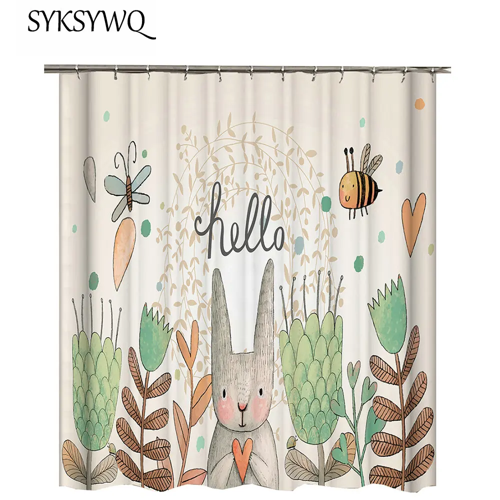 Cactus Shower Curtain Succulent Plants Bath Green Bathroom Fabric Rideau Douche 3D | Дом и сад