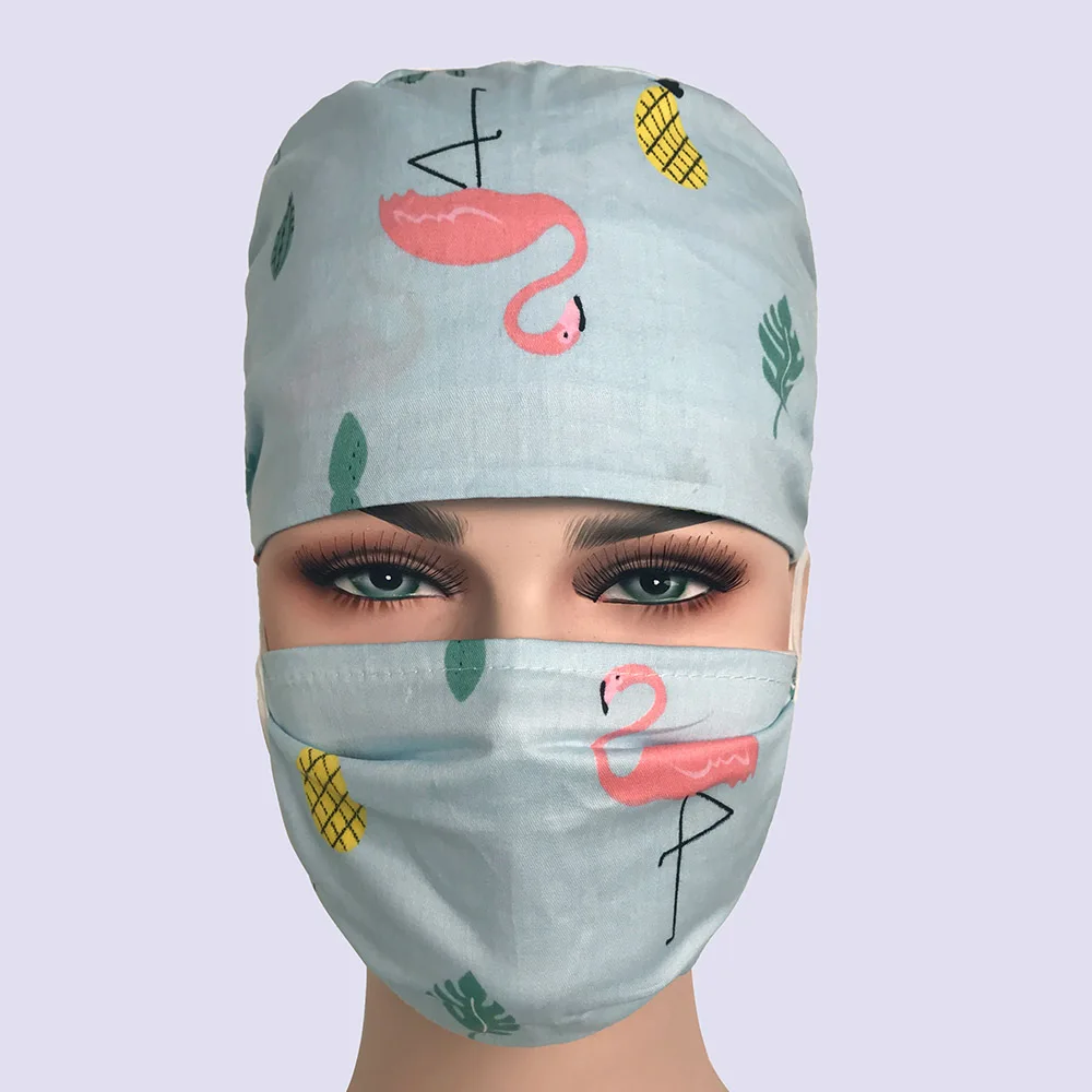 hat mask Хирургические кепки стоматология Доктор Медсестры шапки хлопок дышащий Регулируемый ветеринарная больница работа шляпы красота аптека шляпы мужчины и wo мужчины - Цвет: hat mask