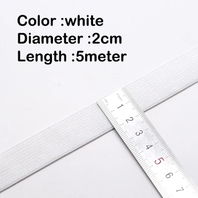 20mm 5meter white 5-10 м/мешок 20-60 мм нейлоновая плоская эластичная лента для шитья аксессуары Резиновая лента для шитья тесьма для одежды Нижнее белье Черный Белый - Цвет: 20mm 5meter white