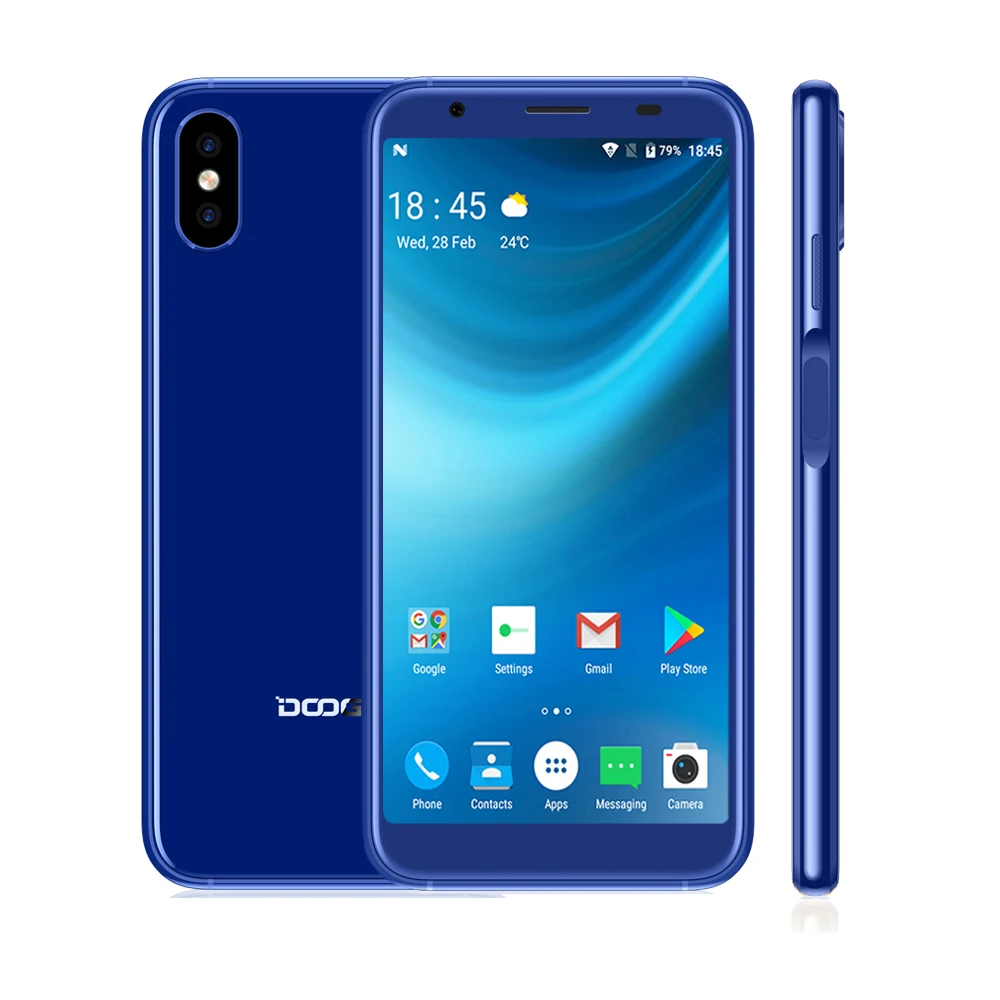 2018 Новинка DOOGEE X55 Android 7 0 смартфон 5 'ཎ:9 HD MTK6580 четырехъядерный 16 Гб rom Двойная
