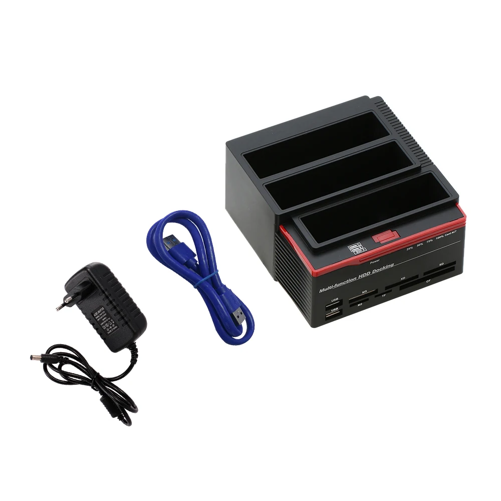 2," /3,5" USB 3,0-2 порта SATA 1 порт IDE Внешний жесткий диск Док-станция кардридер USB3.0 концентратор с OTB/OTC в автономном режиме