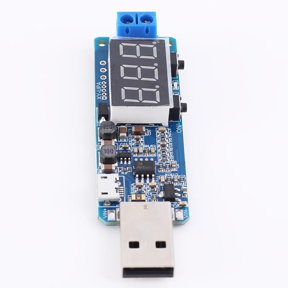 USB понижающий модуль питания DC 5 В до 3 12 дисплей Регулируемый преобразователь для
