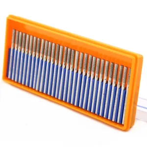 30 шт. алмазная шлифовальная головка 1 1,5 2 2,5 3 3,5 мм, цилиндрические гравировальные биты с покрытием, сверла для резьбы, хвостовик 18 дюйма для инструментов Dremel