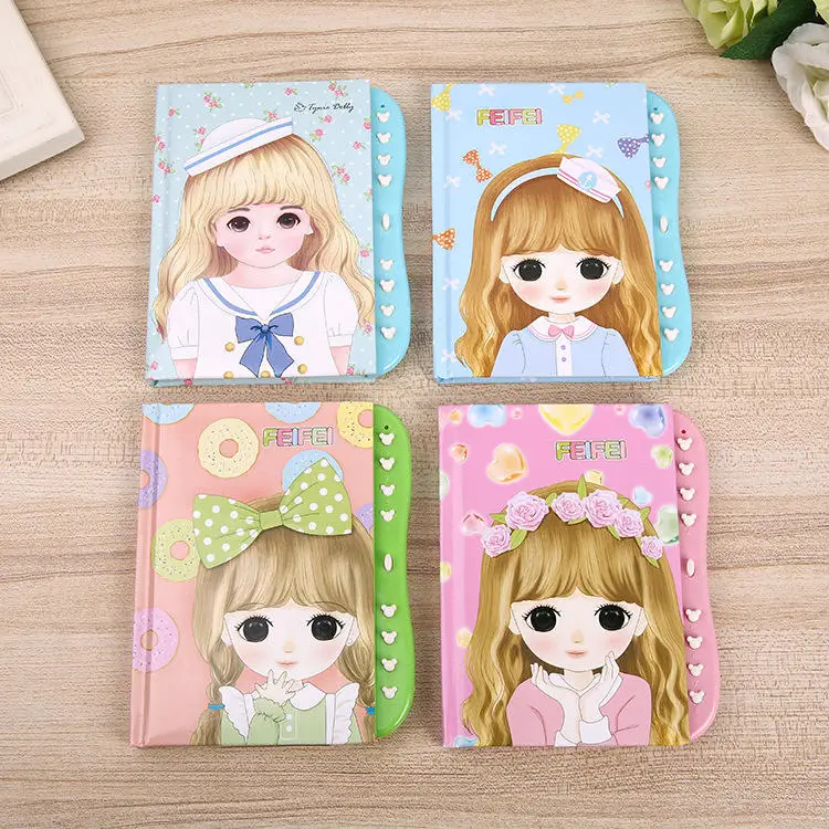 1 Kawaii мультяшный дневник с замком блокнот милый функциональный планировщик Блокировка книга молочный журнал канцелярские принадлежности подарок - Цвет: 1