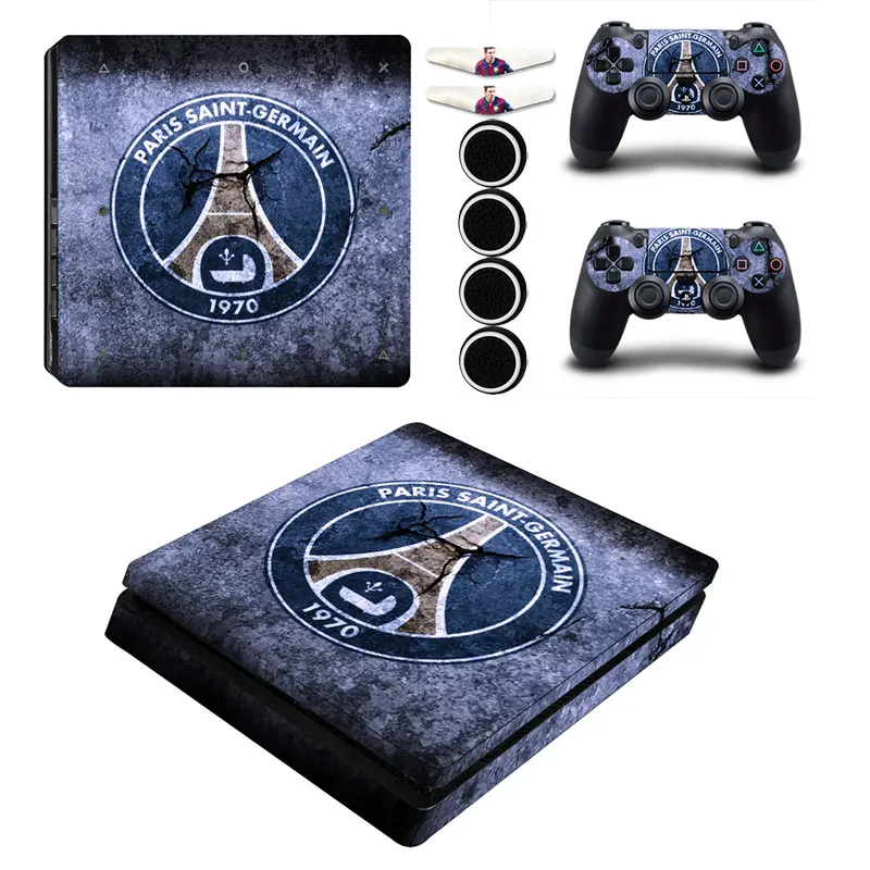 Париж SAINT GERMAIN PS4 тонкий кожи Футбол Винил Защитная Стикеры + 4x силиконовые шапки 2x