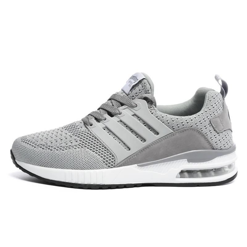 Gray fanshion shoes Мужские теннисные туфли на шнуровке; Мужская Спортивная обувь; дышащие сетчатые теннисные кроссовки; мужские туфли; Мужская обувь; черные кроссовки на подушке - Цвет: Gray fanshion shoes
