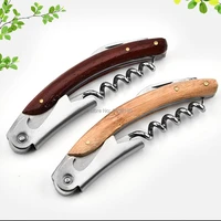 12pcslot wood handle stainless professional wine opener multifunction portable screw corkscrew wine bottle opener cook tools