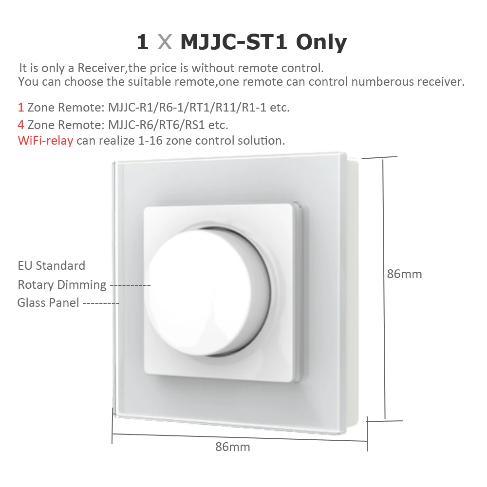 ST1 Dimmer Only Triac диммер СВЕТОДИОДНЫЙ 220V 110V 230V переменного тока с регулируемой яркостью ручка светильник переключатель Беспроводной RF 2,4G пульт дистанционного управления смарт-контроллер Wi-Fi диммер для Светодиодный ламп - Цвет: ST1 Dimmer Only