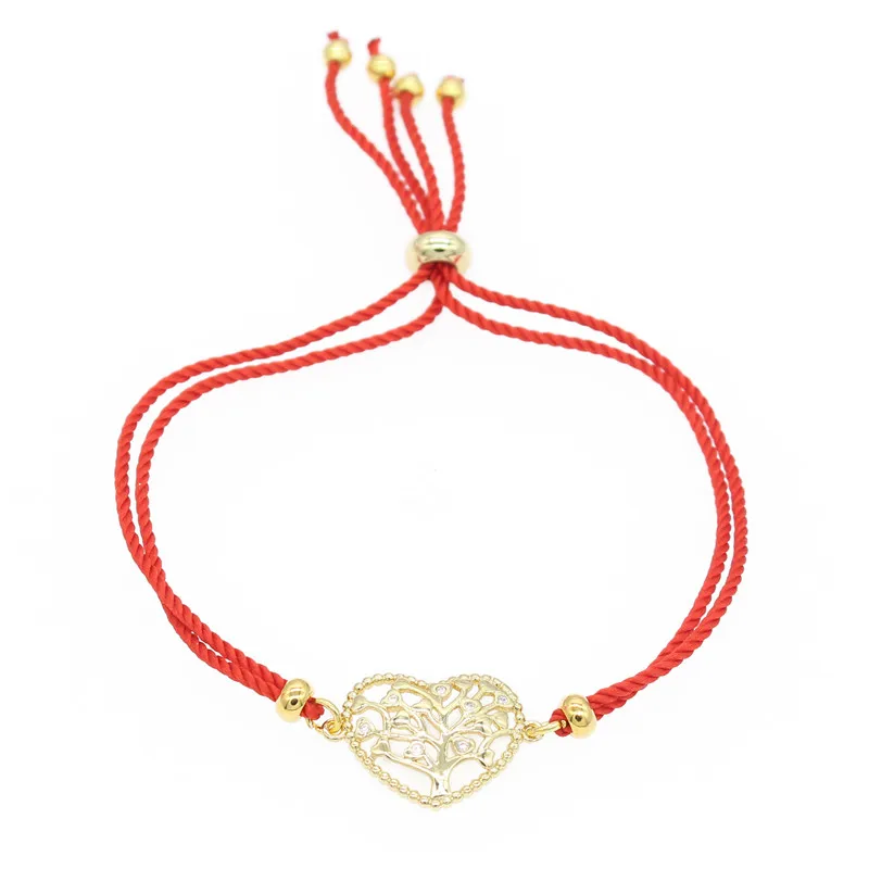 

Poshfeel Cubic Zirconia Heart Bracelet Jewelry Adjustable Lucky Red String Thread Lovers Bracelets for Women MBR190038
