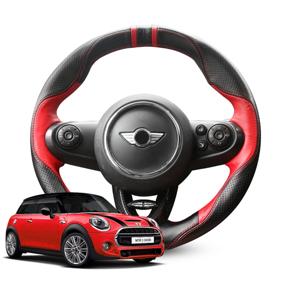 Чехол на руль автомобиля из искусственной кожи для Mini Cooper One d JCW S F55 F56 F60|Чехлы