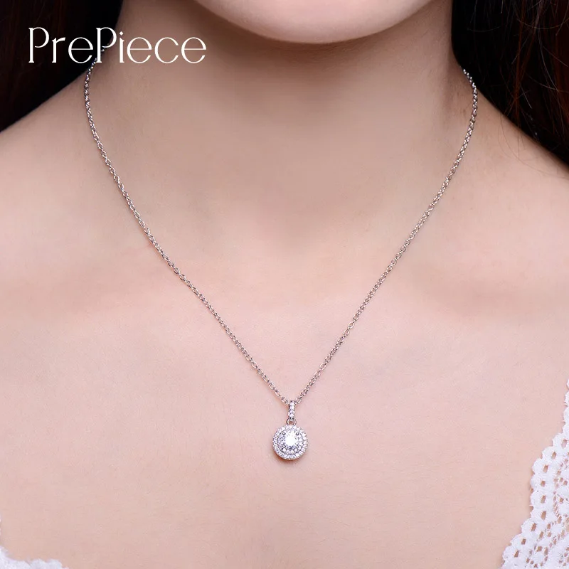 Prepiece Марка Кольер Femme Мода круглый фианит звено цепи Подвески для Для женщин