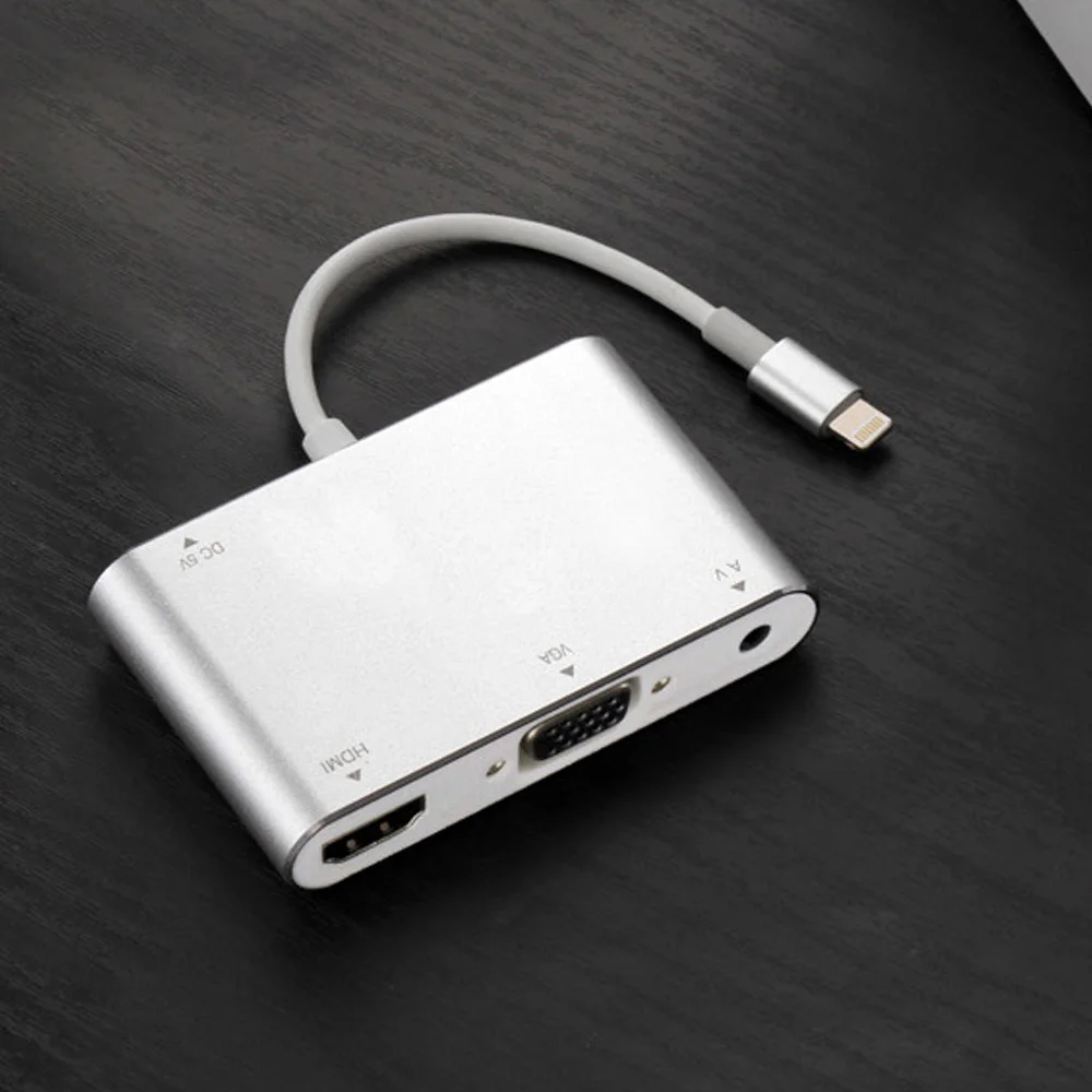 Для Lightning-HDMI VGA Аудио ТВ AV Кабель-адаптер с USB линией и av-кабелем для iPhone8 7 Plus 6 6S iPad