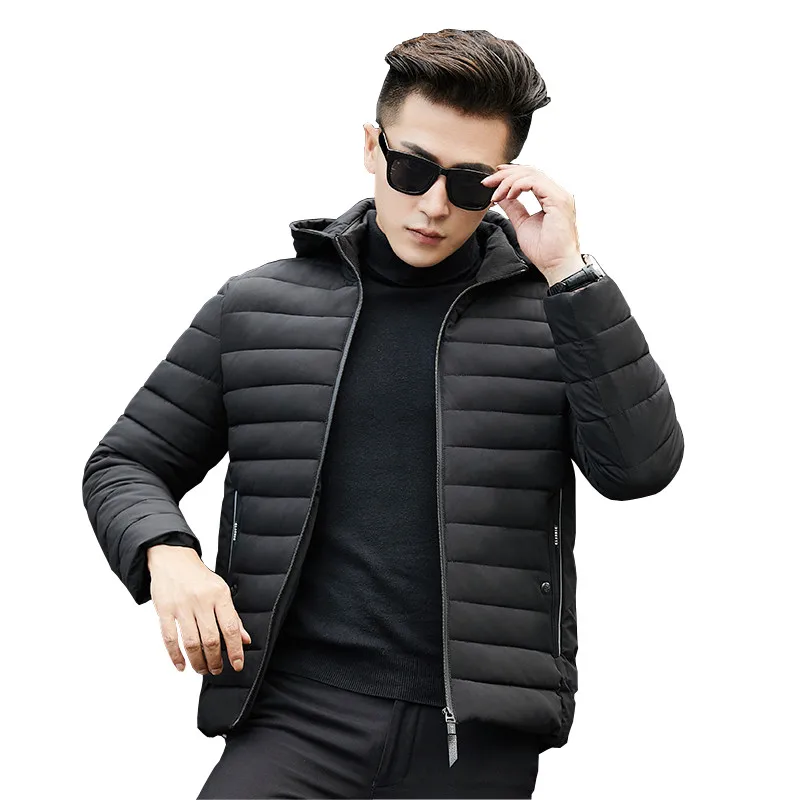 

Зимнее хлопковое пальто, Мужская ветровка с капюшоном, мужские куртки и пальто, плотное теплое Стеганое пальто, размера плюс