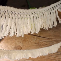 5yards beige color cotton tassel lace trim thin lace trim with fringe sewing decoration lace ribbon