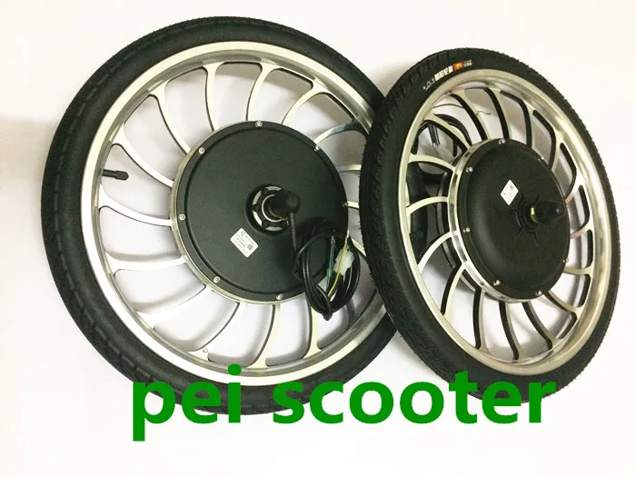 

20 inch BLDC double shafts dc wheel hub motor with disc brake (16 inch rim) with tyre scooter hub motor and ebike motor phub-149