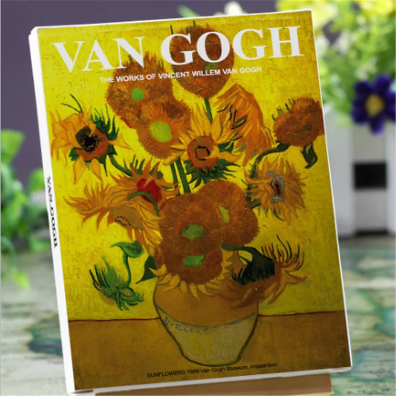 

60pcs "Artist Series-Van Gogh/sunflower post card set"stationery Postcards Greeting Card Assorted Birthday Decorative gift card