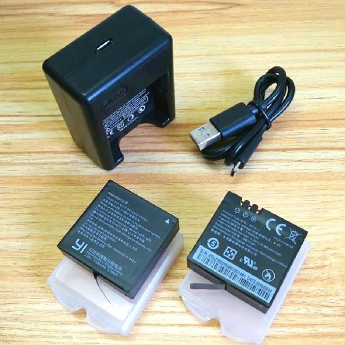 combination Для оригинального Xiaomi YI 4 K батарея AZ16-1+ USB двойное зарядное устройство для Xiaoyi Action camera 2 4 K+ liet 1400 mAh Чехол для перезаряжаемой батареи - Цвет: combination