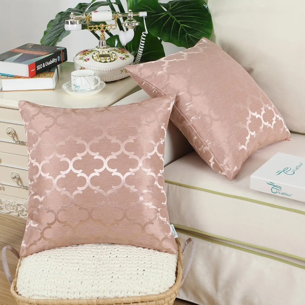2 шт. Чехлы для подушек CaliTime наволочки Quatrefoil Accent геометрический 18 &quotX 18&quot (45 см X 45 см) пыльно