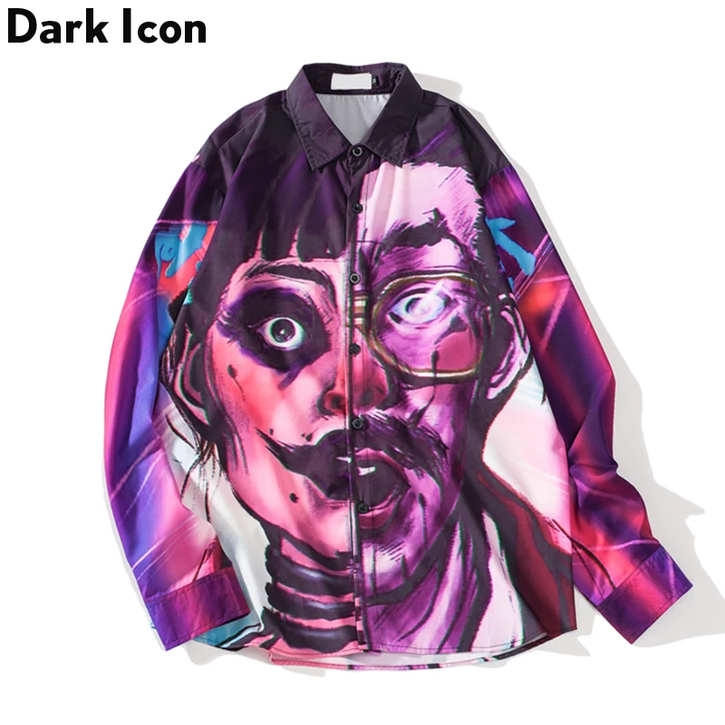 Мужская Уличная рубашка Dark Icon уличная футболка большого размера с принтом