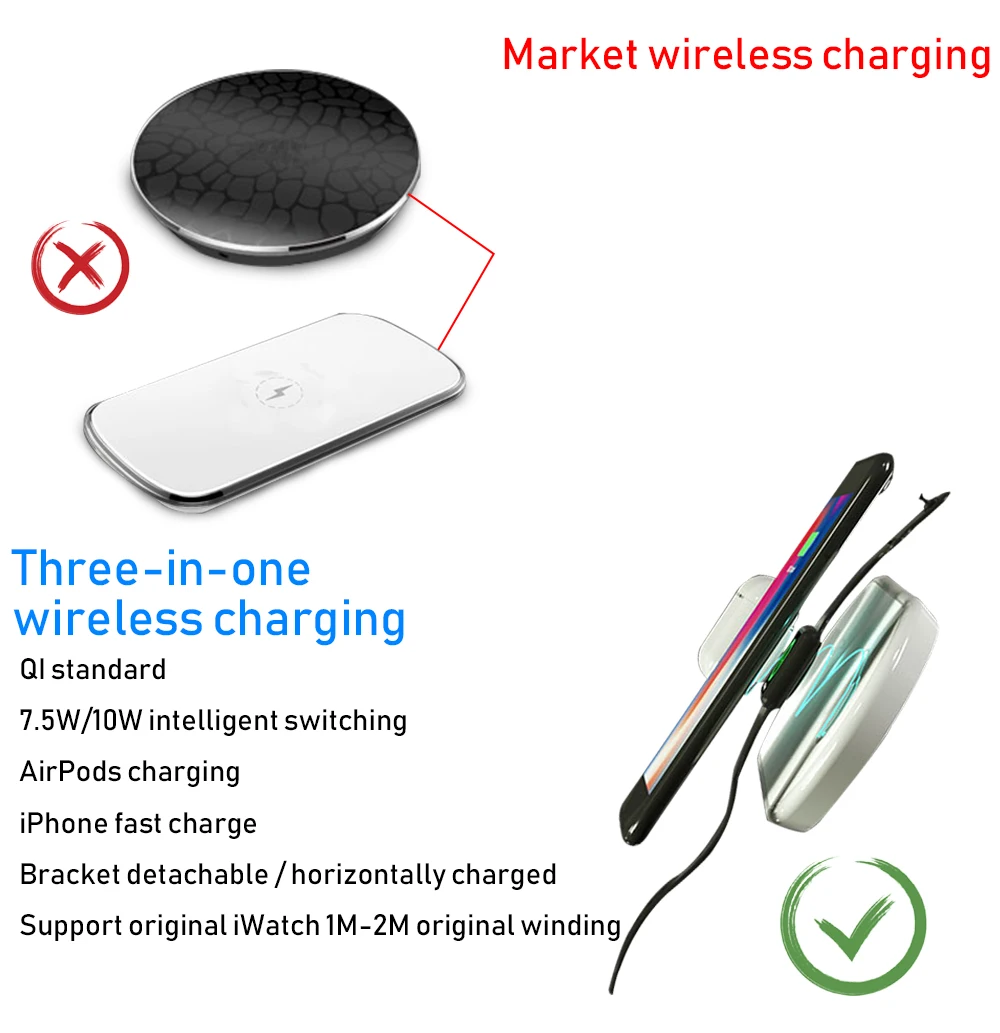 NYFundas Беспроводное зарядное устройство Подставка для Apple watch 4 3 2 iwatch airpods iphone XS MAX XR X 8 plus airpower индукция