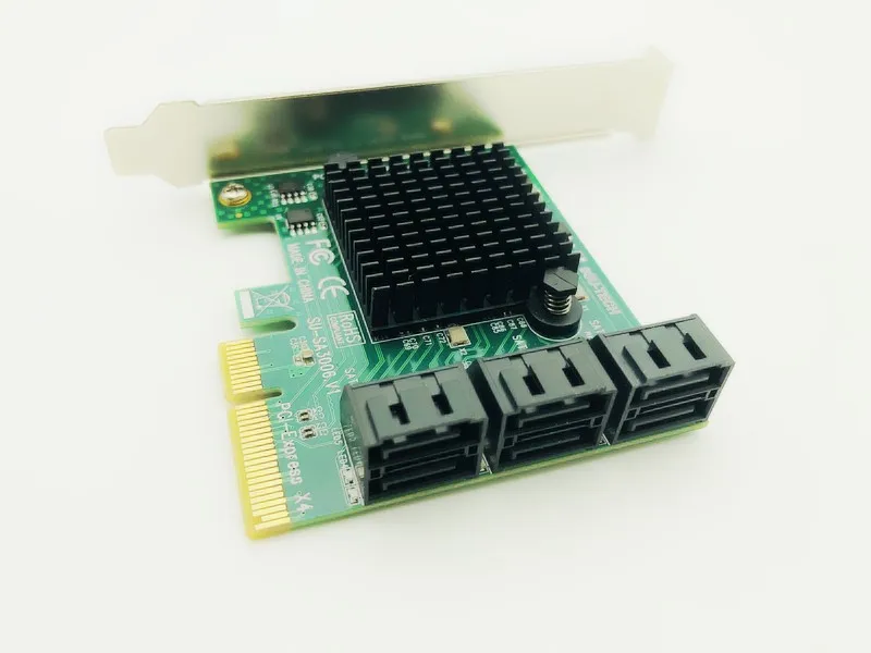 H1111Z адаптер для дополнительных карт PCIE SATA 3 0 PCI-E Card PCI E Express Controller 6-портовая карта