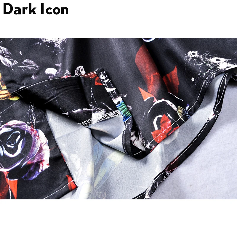 Тропическая гавайская рубашка Dark Icon мужская летняя в стиле ретро хип хоп с