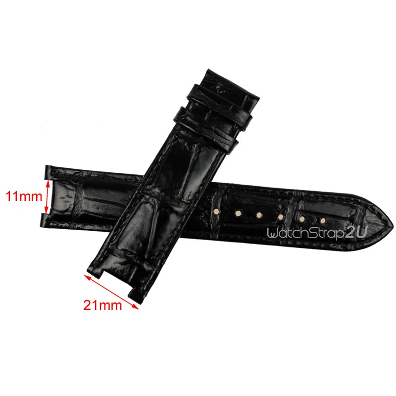 21 мм зубчатый черный кожаный ремешок наручные часы для часов|leather strap band|strap bandblack