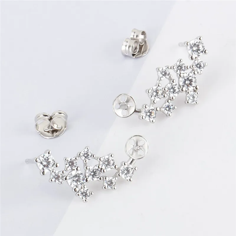 CLUCI Модные женские вечерние серьги гвоздики из стерлингового серебра 925 пробы с