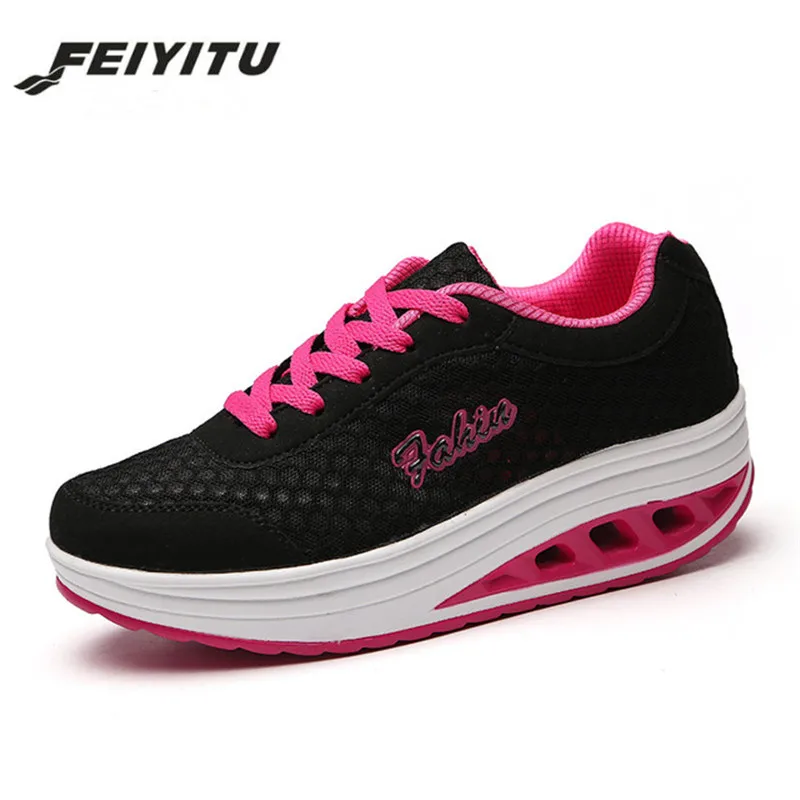 FeiYiTu/женские кроссовки на платформе Сезон весна-лето Дышащая повседневная обувь