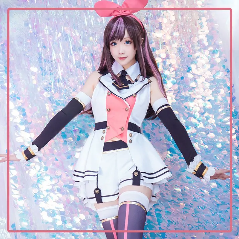 Anime! Kizuna AI Channel YouTube New Outfit Uniform Cosplay Costume Lovely Daily Suit Halloween Costumes for Women Full Set |