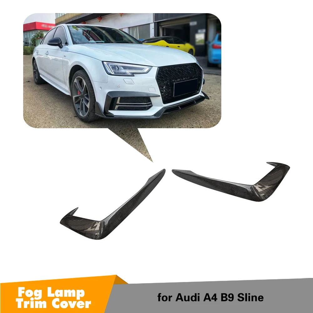 Для Audi A4 S4 B9 автомобильный гоночный из углеродного волокна передняя противотуманная фара крышка век брови крышка детали вентилятора