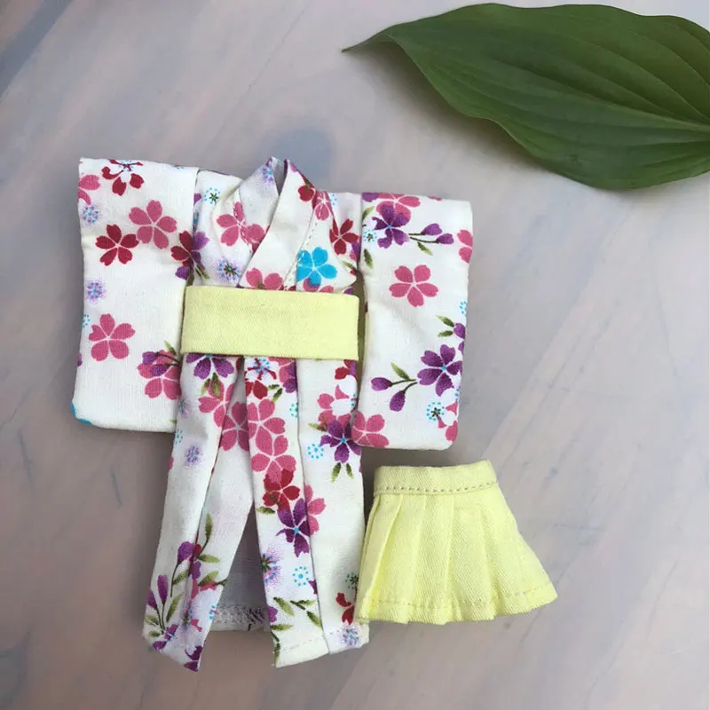 1 only clothes Obitsu11wawa ob11 кукла Красивая свинка хвост сакуры плиссированная 1/12 кукла костюм куклы одежда подходит для BJD12 cu-poche - Цвет: 1 only clothes